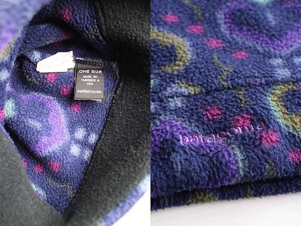 90s USA製 patagoniaパタゴニア タペストリー 総柄 フリースキャップ