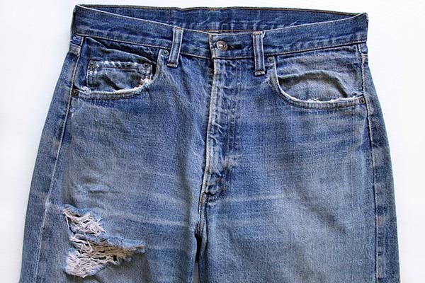 70s USA製 Levi'sリーバイス 505 シングル 66前期 耳付き ダメージ