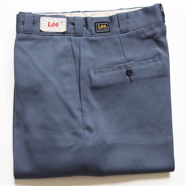 デッドストック☆60s USA製 Leeリー レーヨン混 ワークパンツ ブルー