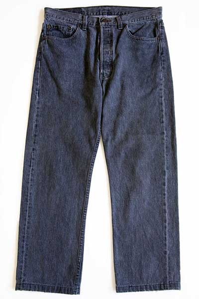 90s USA製 Levi'sリーバイス 501 先染め ブラック デニムパンツ w33