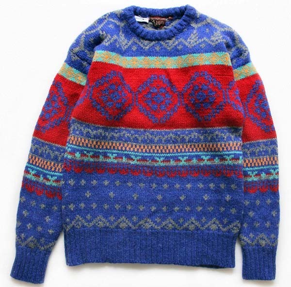 80s CHAPS ラルフローレン ノルディック柄 シェットランド ウール