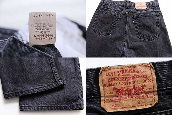 90s USA製 Levi'sリーバイス 505 ブラック デニムパンツ w36 L30