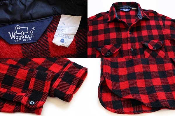 80s USA製 Woolrichウールリッチ バッファローチェック ウールシャツ