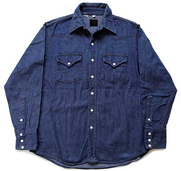 70s Sears ROEBUCKS デニム ウエスタンシャツ L - Sixpacjoe Web Shop
