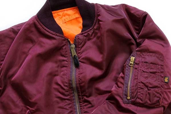 90s USA製 ALPHAアルファ MA-1 フライトジャケット ボルドー L