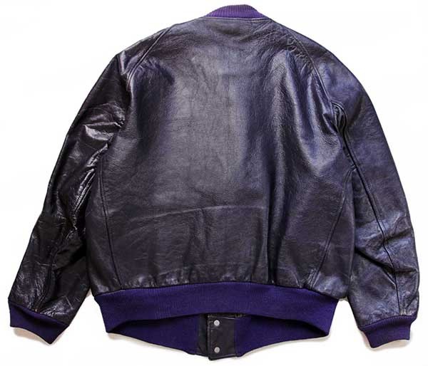 70s BUTWINバトウィン パッチ付き オールレザー スタジャン 紫 48