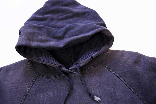60s B.V.D. 無地 裏サーマル コットン スウェットパーカー ナス紺