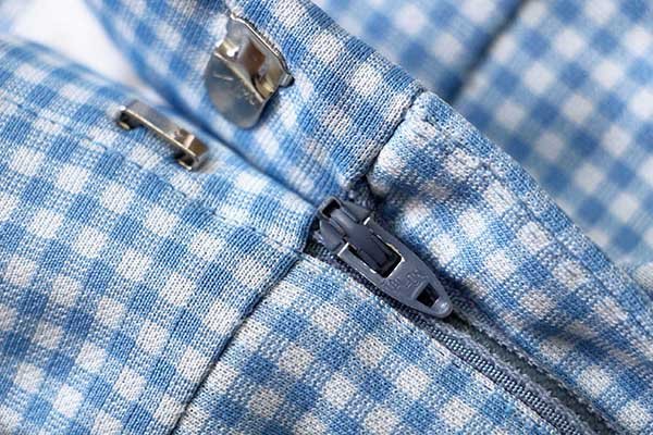 70s Hubbard ギンガムチェック スラックス フレアパンツ 水色×白 w38