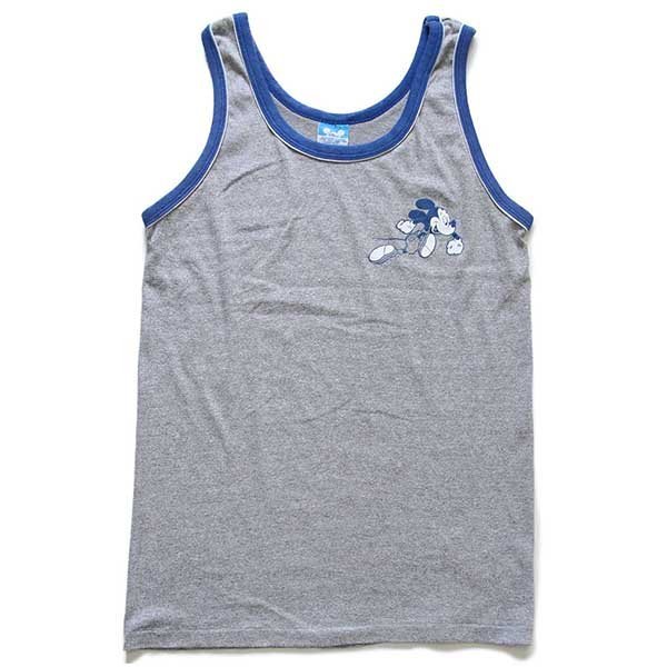 80s USA製 Disneyディズニー ミッキー マウス タンクトップ 杢グレー