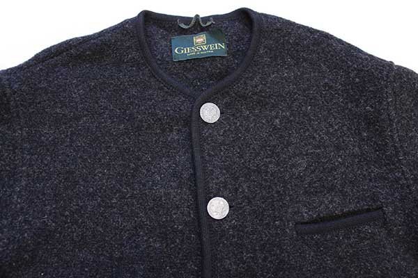 オーストリア製 GIESSWEIN ノーカラー チロリアン ボイルドウール