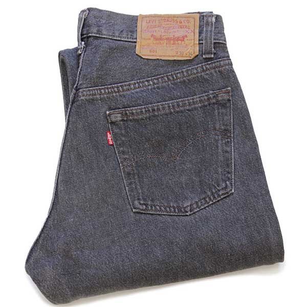 80s USA製 Levi'sリーバイス 501 先染め ブラック デニムパンツ w30