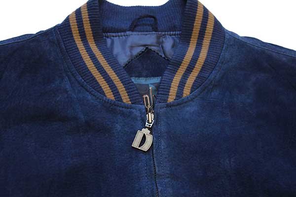 90s Dunbrooke ツートン 切り替え スエードレザー スタジャン 紺×茶 XL