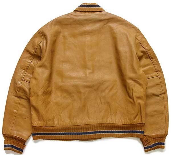 60s HOWE パッチ付き オールレザー スタジャン ボロ ペンキ飛び 黄土色