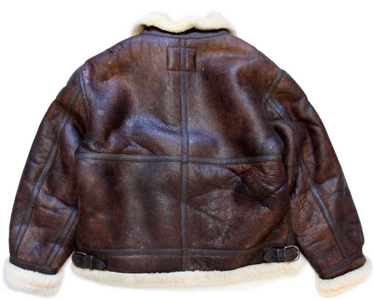80s FREEDOM B-3タイプ ムートン フライトジャケット 焦げ茶 40