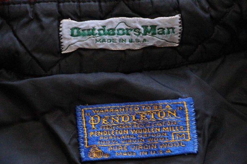 70s USA製 PENDLETONペンドルトン Outdoors Man オンブレチェック