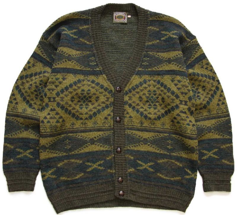 90s イタリア製 RRR ネイティブ柄 ジャガード アクリル×ウール
