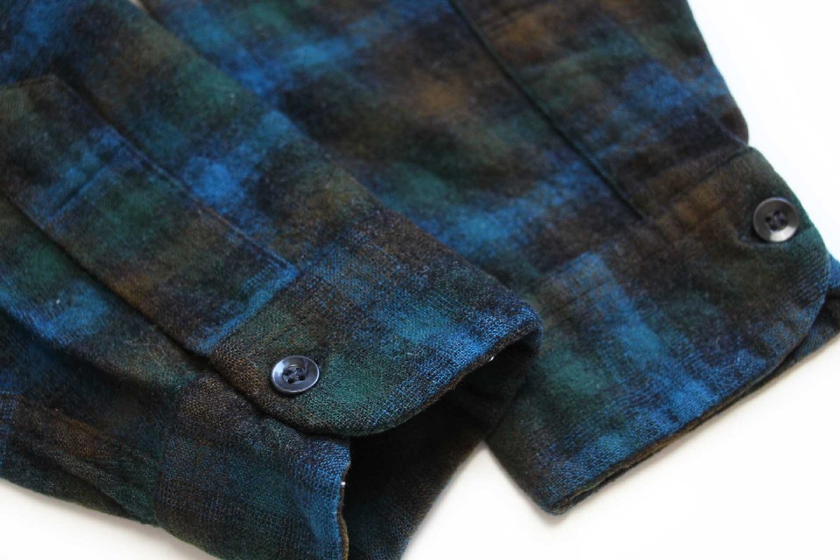 60s PENDLETONペンドルトン オンブレチェック オープンカラー ウール