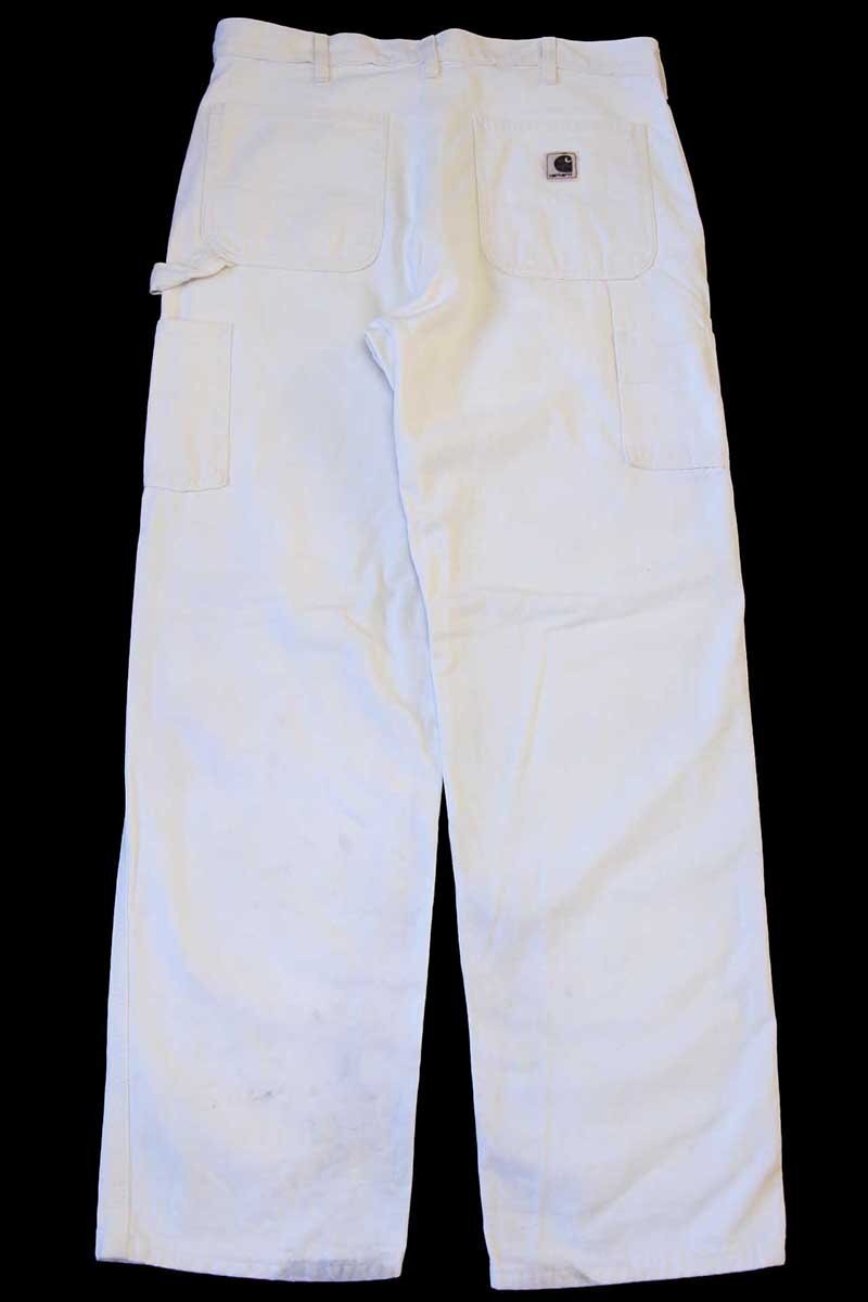 90s USA製 carharttカーハート コットン ペインターパンツ 生成り w35