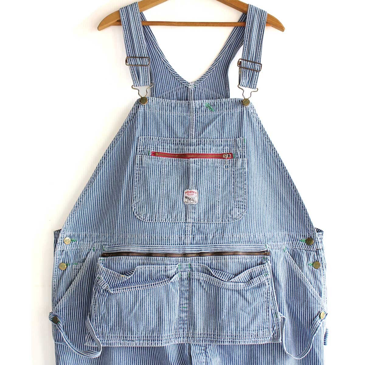 90s POINTERポインター エプロン付き ダメージ ヒッコリー ストライプ