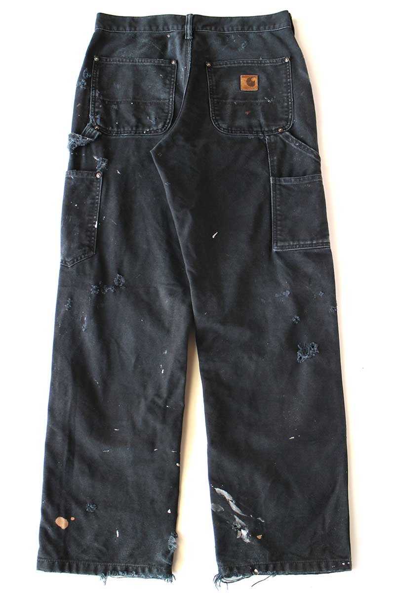 carharttカーハート ペンキ飛び&ダメージ ダブルニー ダック地