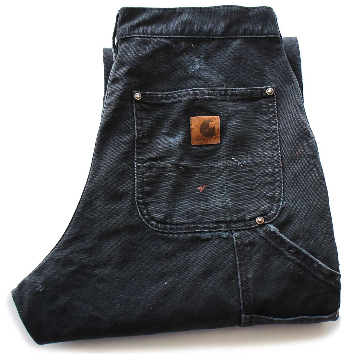 carharttカーハート ペンキ飛び&ダメージ ダブルニー ダック地