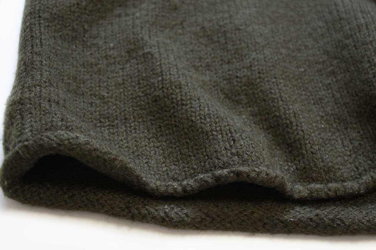 90s J.CREW 無地 ロールネック ウールニット セーター 緑 XL