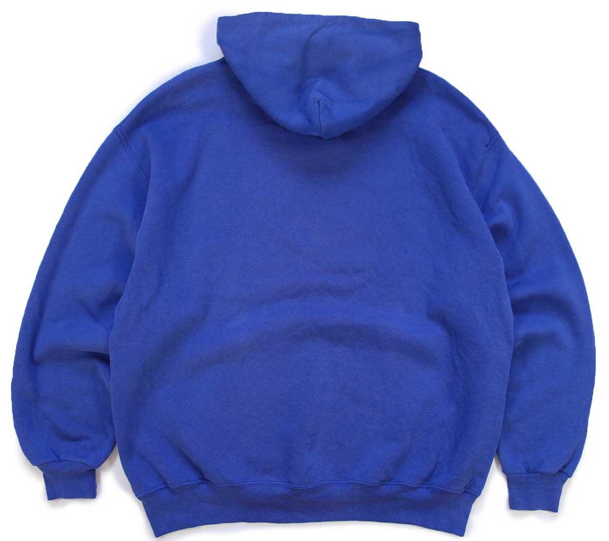 90s メキシコ製 RUSSELLラッセル 無地 スウェットパーカー 青 フェード