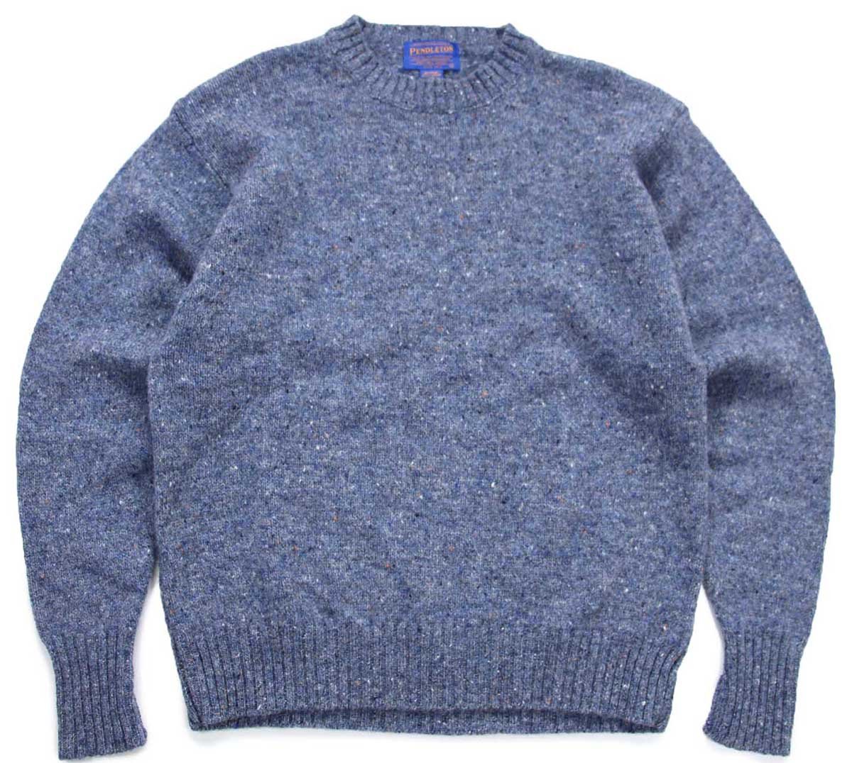 00s PENDLETONペンドルトン ネップ入り ウールニット セーター ブルー