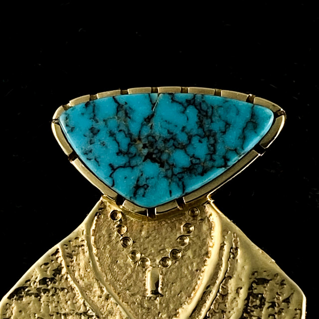 Don Supplee Lone Mt. K14 brooch 016 | ターコイズ・メンズシルバー