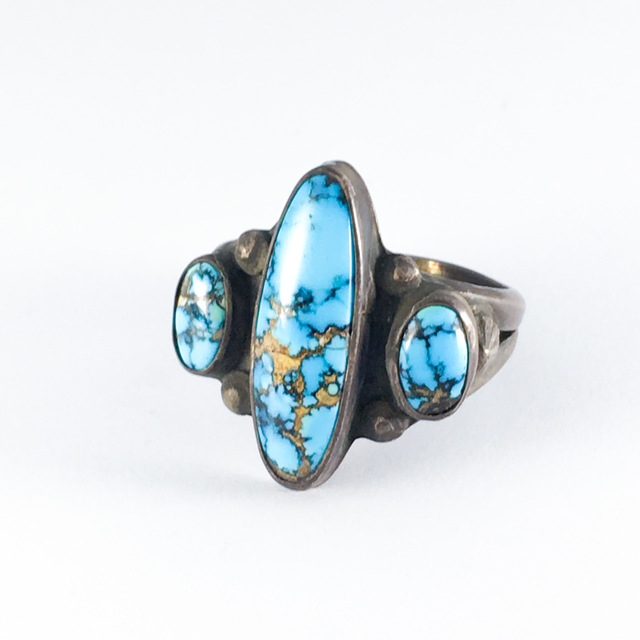 インディアンジュエリー ビンテージ リング100 | ターコイズ・メンズ