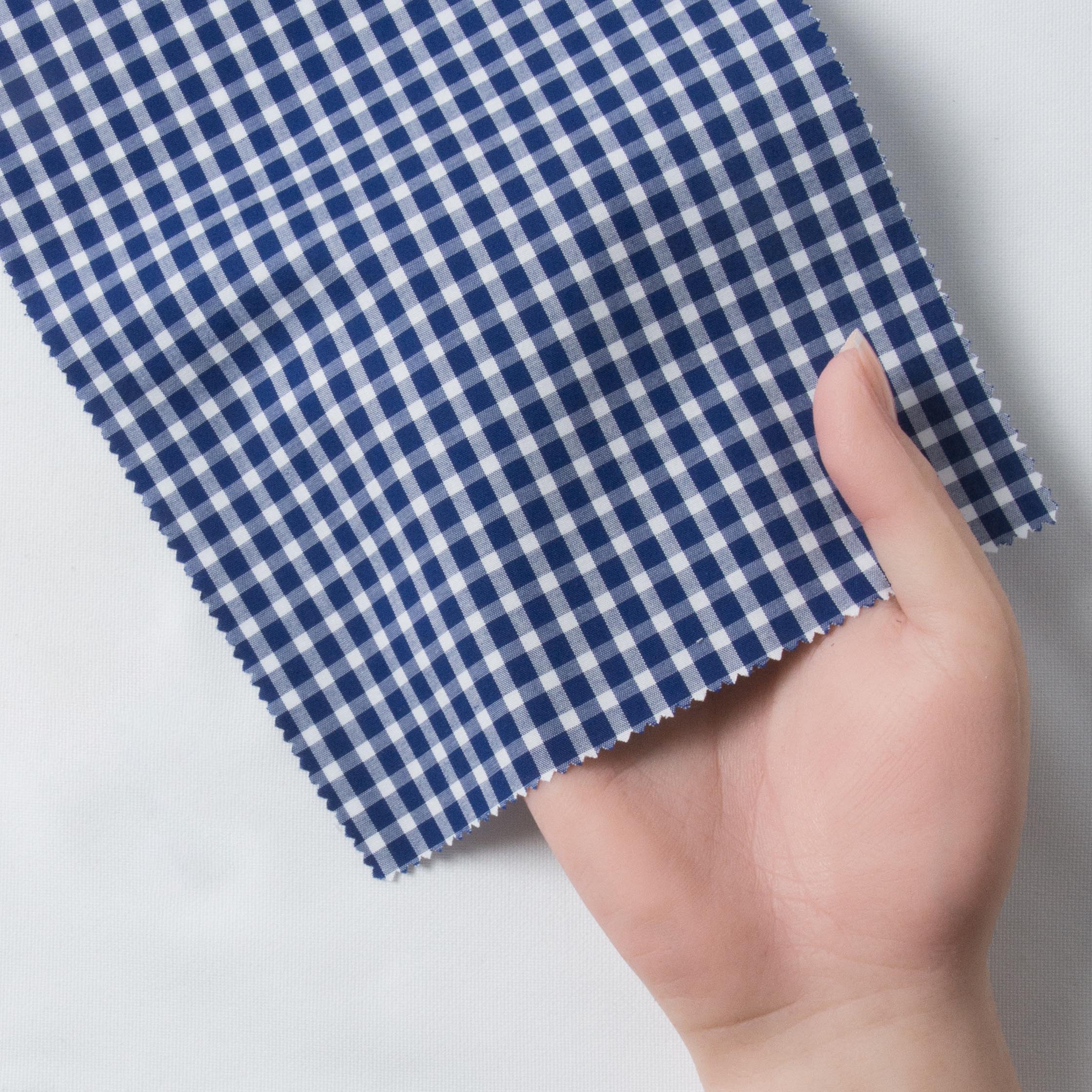 2W33】 ブロード ギンガムチェック (ホワイト×ネイビー) | オーダー