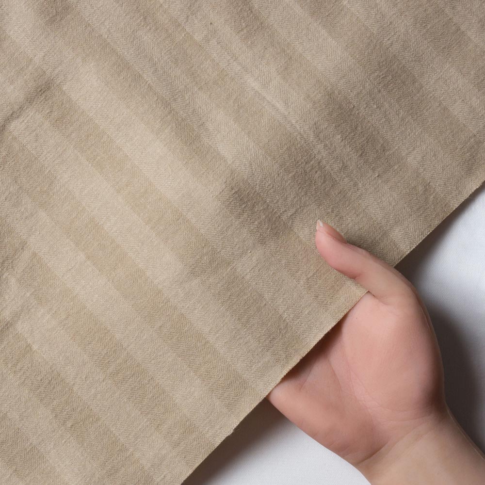 WCS5】 リネンコットン ヘリンボーン (ベージュ×ライトベージュ