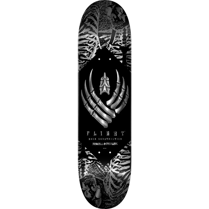Powell Peralta Skeleton Silver Foil FLIGHT Skateboard Deck - 8.25