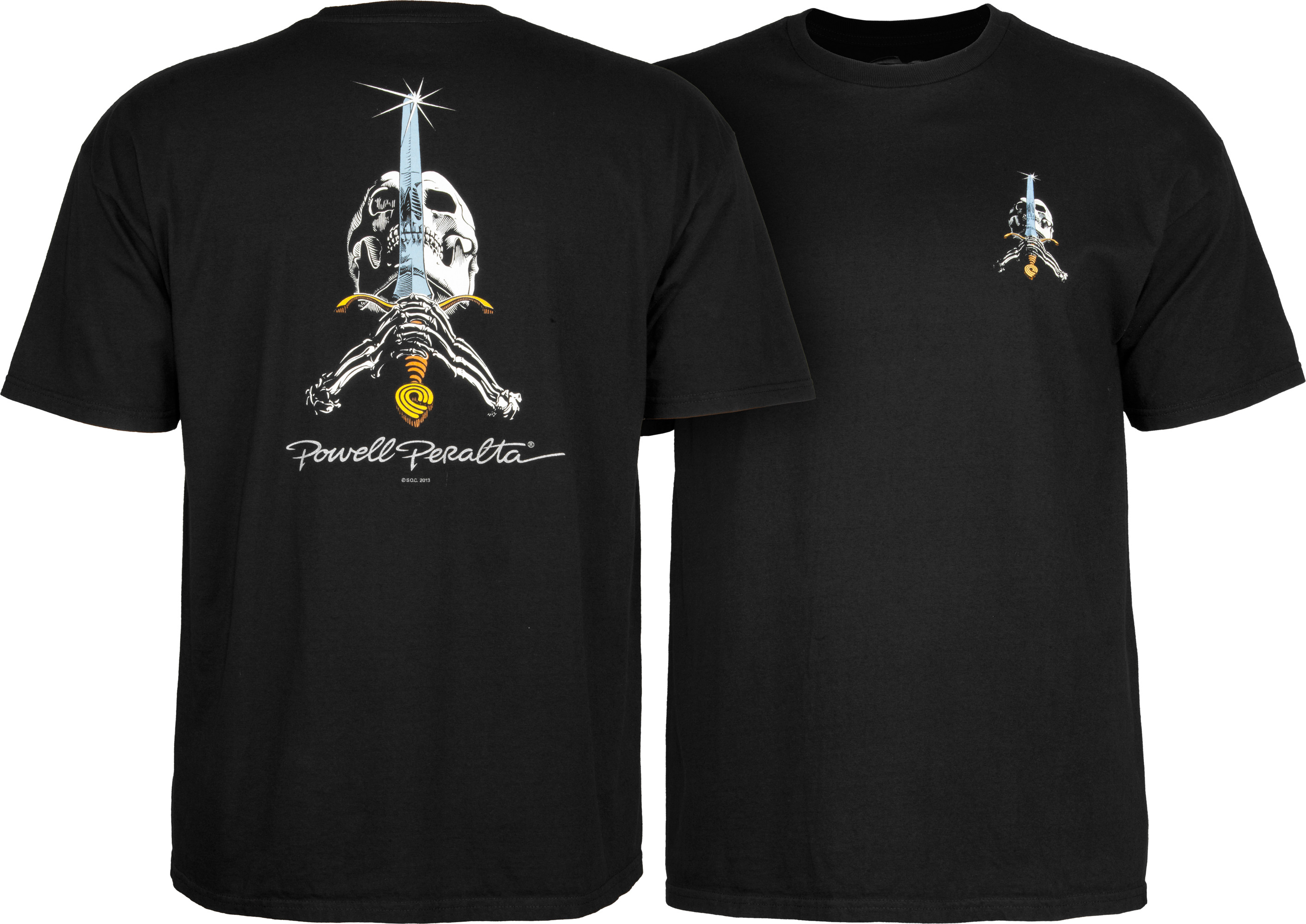 Powell Peralta Skull & Sword T-shirt - Black - Skate One