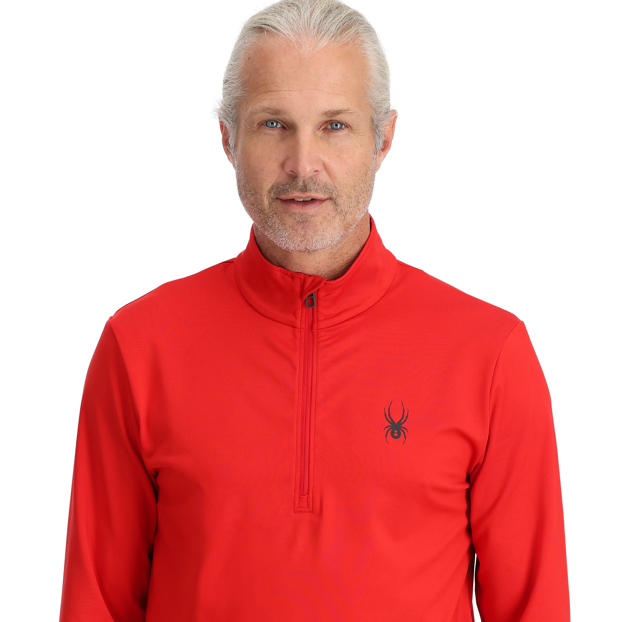 Mens Prospect Half Zip T-Neck - Spyder Red