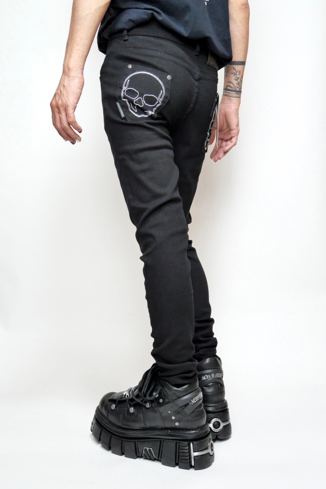 Skeleton Skinny Jeans White Bone / スキニーパンツ【KREEPSVILLE 666