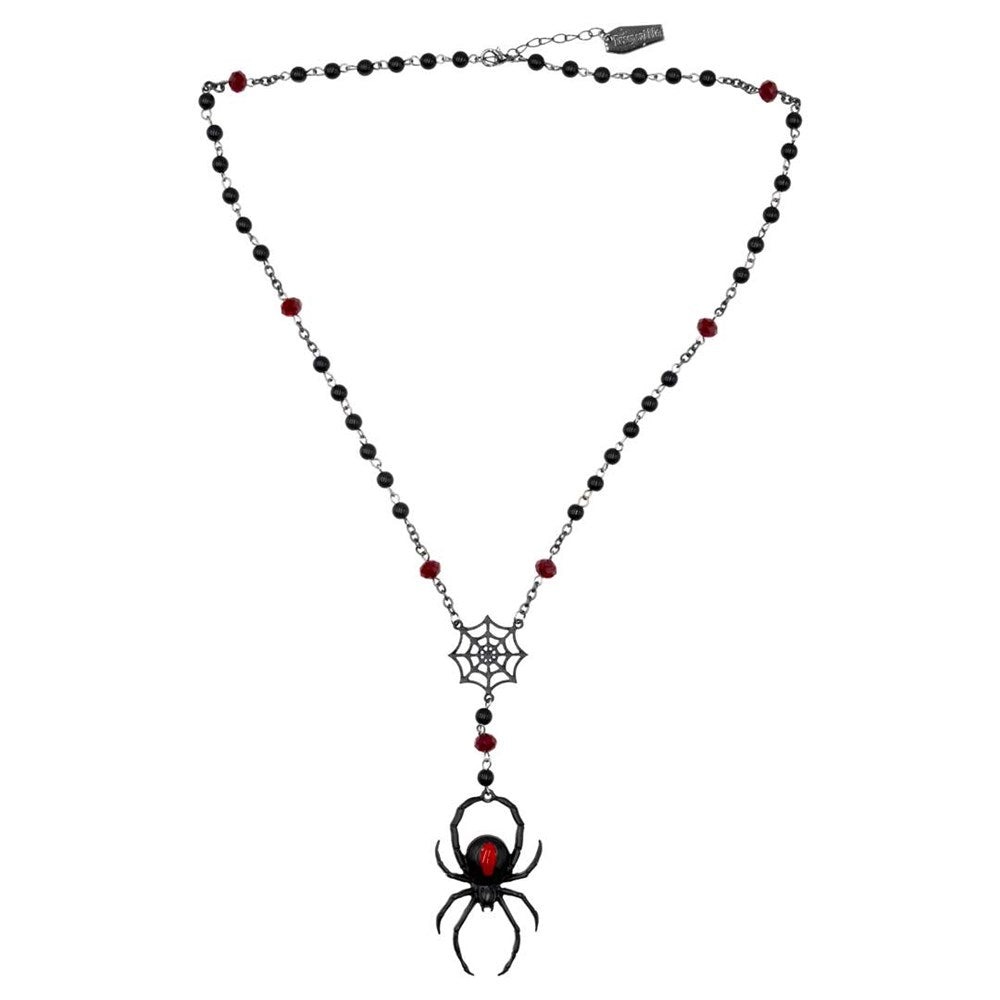 Black Widow Spider Rosary Charm Necklace / ロザリオネックレス