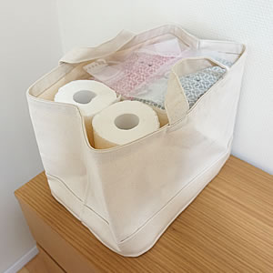 無印良品の新商品、持ち手付帆布長方形バスケット。種類と収納アイデア