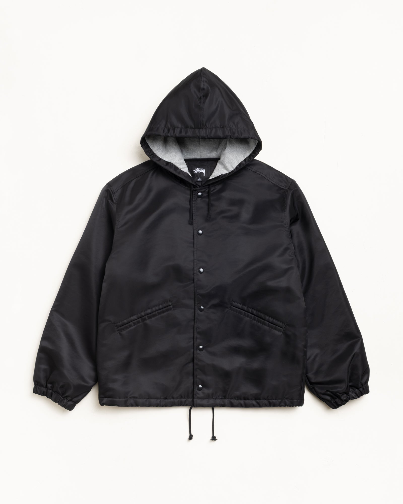 Hooded Coaches Jacket – Black | Outerwear | Stüssy
