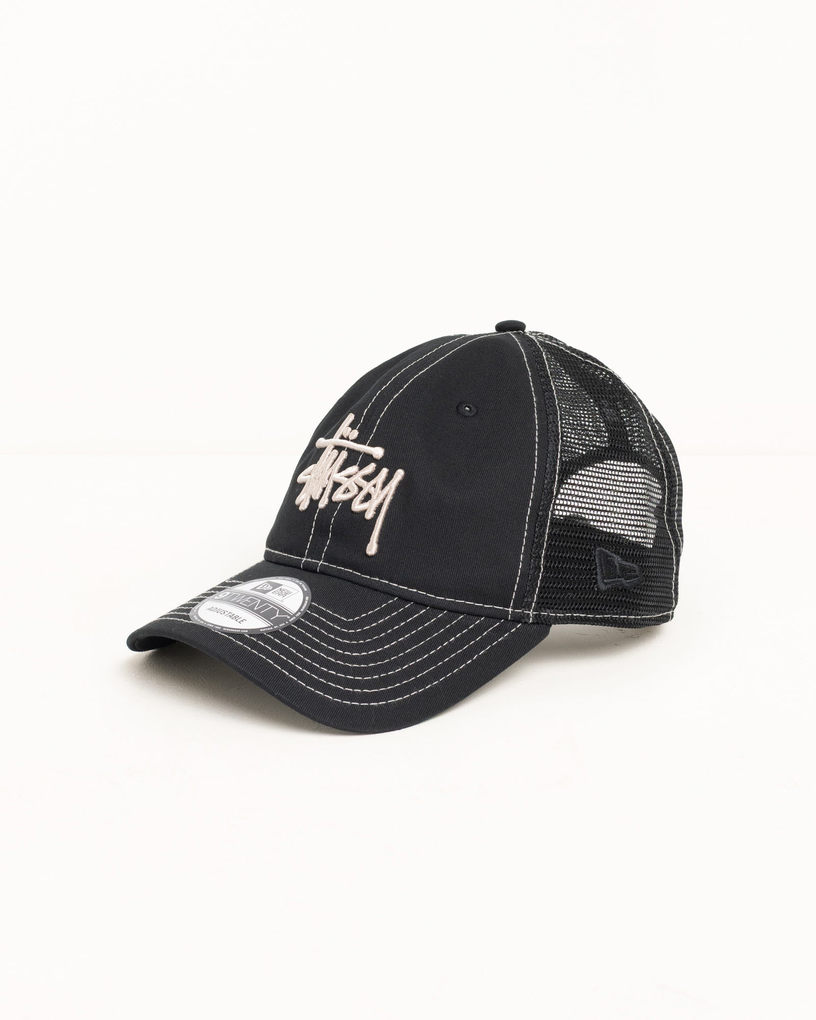 New Era 9TWENTY Basic Trucker – Black | Headwear | Stüssy