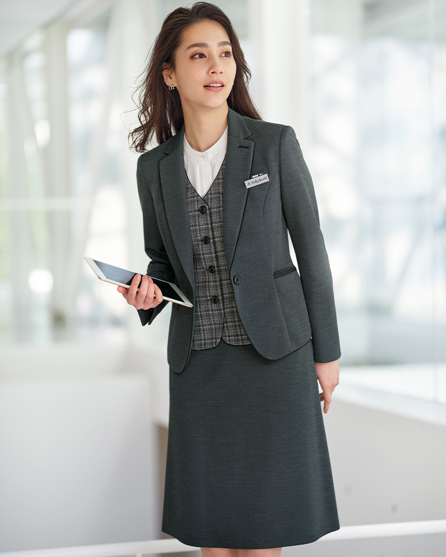 すごラク 【杢ドットニット】Aラインスカート | ユニフォーム総合