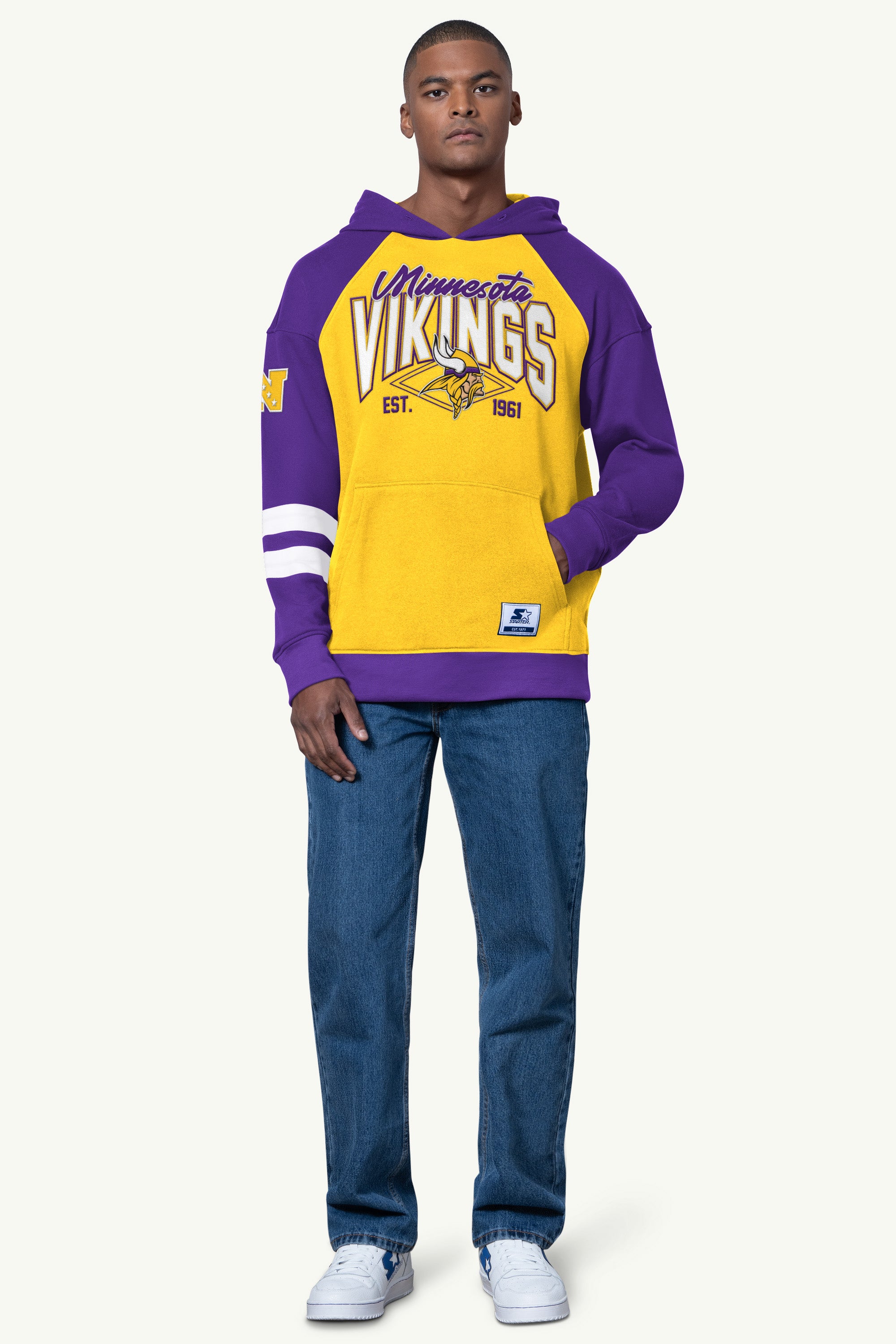 Mens Minnesota Vikings Interception Colorblock Hoodie | NFL | Starter