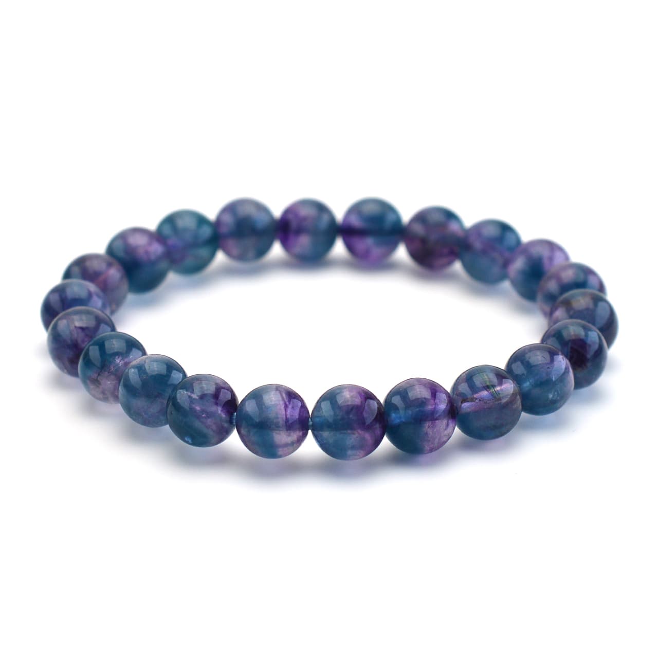 バイカラーフローライト - 8mm玉、サイズ15cm | 天然石ブレスレットの