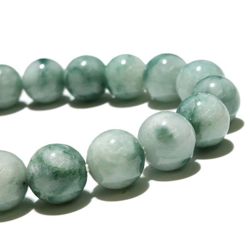ブレス 青翡翠＜ミャンマー産＞ 丸 約10mm ブルーヒスイ 人生 成功
