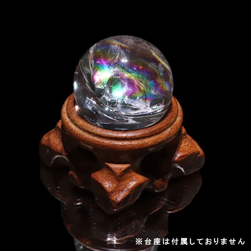 0725100 レインボーアイリスクォーツ 30ミリ 台座付き 0725100