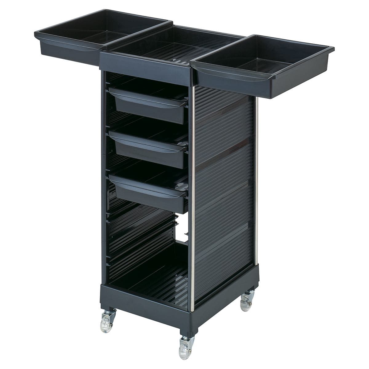 レア 1980's ポストモダン ブラック ワイヤー ワゴン ラック 業務什器