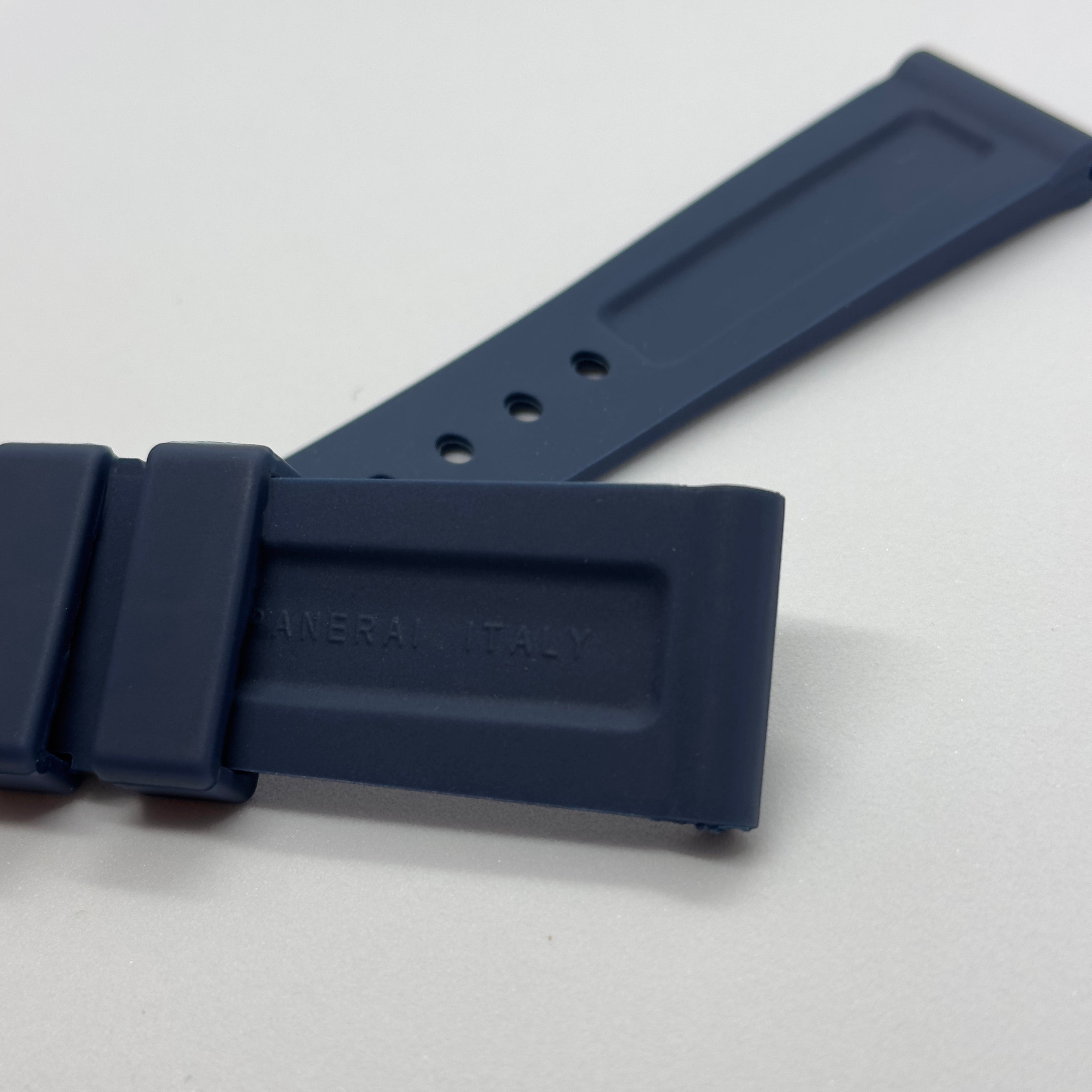 22mm Panerai Blue Rubber Strap With Steel Buckle Dark Blue