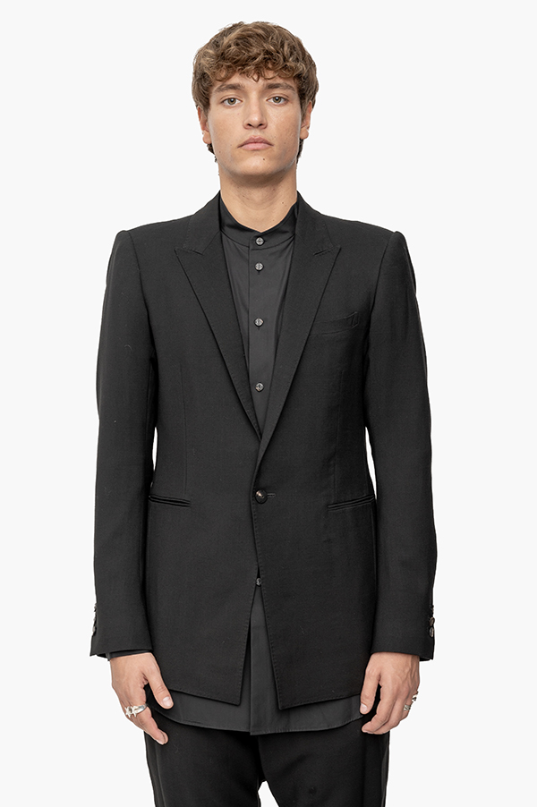 DEVOA JFK-WVZP TAILORED JACKET WOOL BLACK – SUUS