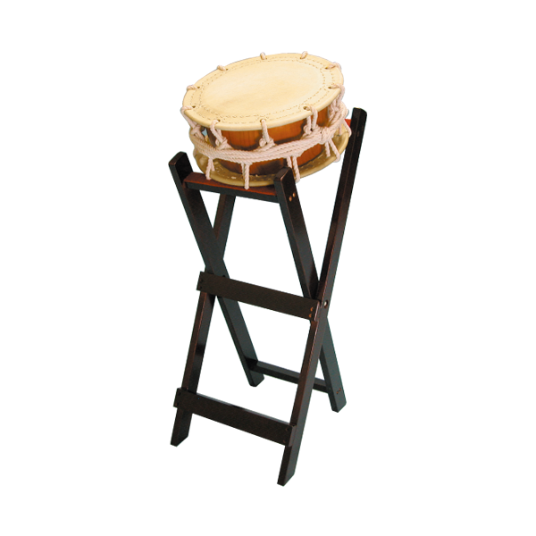 中古品】締太鼓 面35cm 胴長15cm 台・バチ・バチ用収納袋付き 中古品