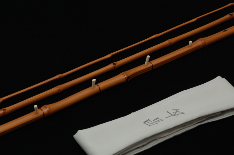 当時物 中通し ハゼ竿 竿正作 竹竿 3本継 釣竿 在銘 当時物 中通し
